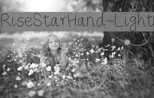 RiseStarHand-Light Шрифта examples