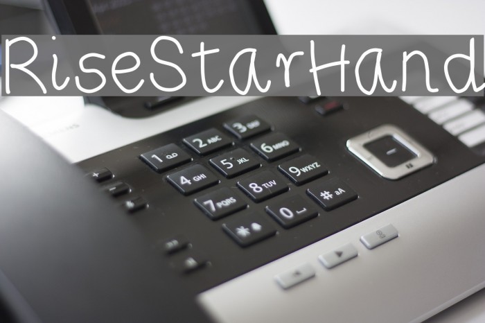 RiseStarHand Font examples