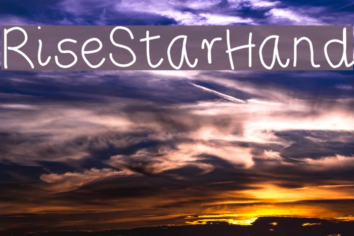 RiseStarHand Font examples