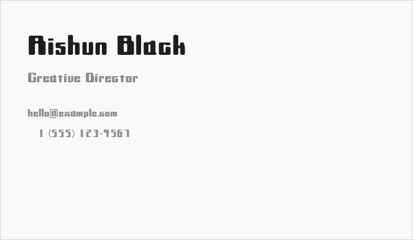Rishun Black Business Card