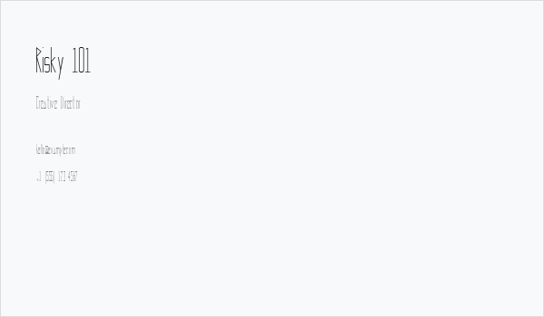 Risky 101 Business Card