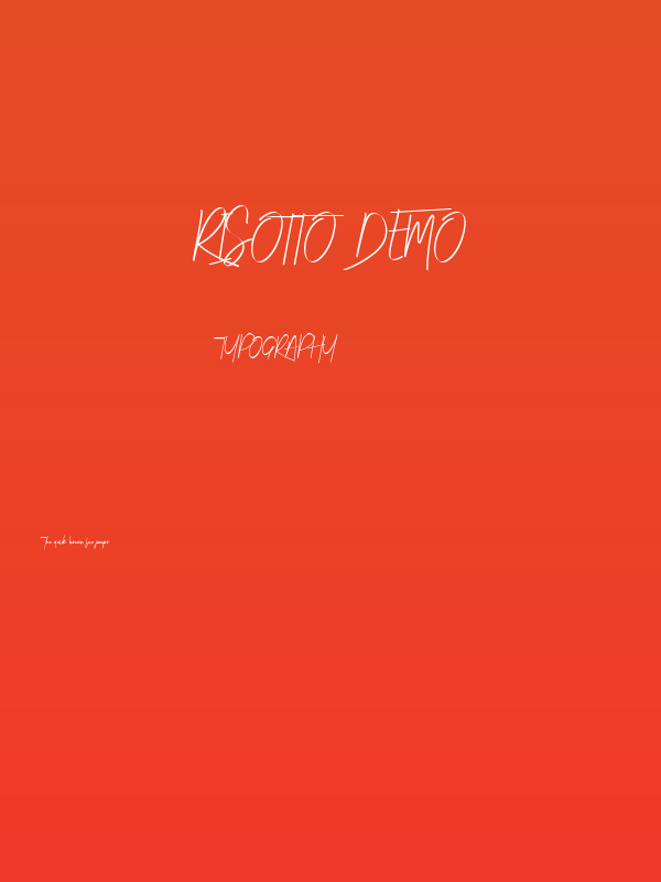 Risotto  Demo Poster