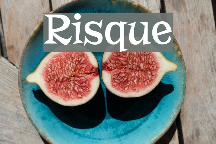 Risque Font examples