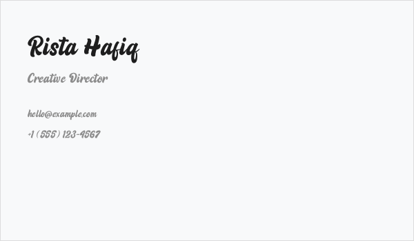Rista Hafiq Business Card