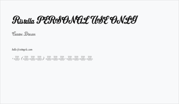 Ristella PERSONAL USE ONLY Business Card