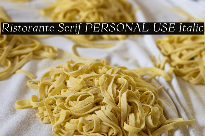Ristorante Serif PERSONAL USE Italic Example 1