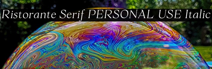 Ristorante Serif PERSONAL USE Italic Example 3