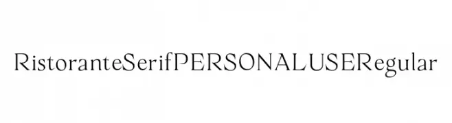 Ristorante Serif PERSONAL USE Regular  नि: शुल्क फ़ॉन्ट्स डाउनलोड
