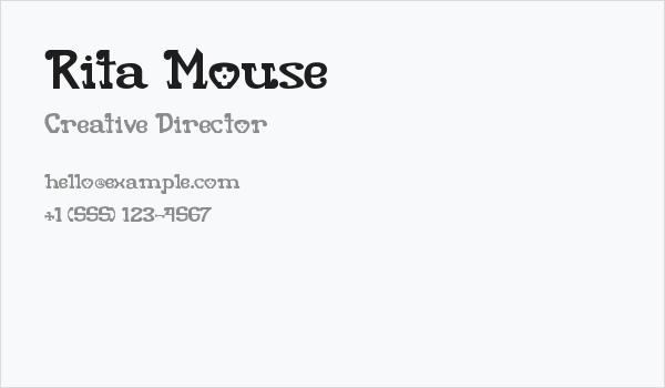 Rita Mouse Business Card