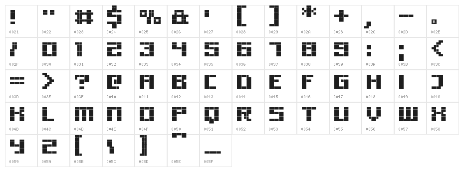 RittswoodProfile_6 Bold Character Map