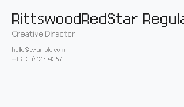 RittswoodRedStar Regular_8 Business Card
