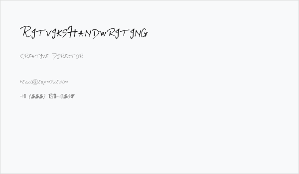 RitviksHandwriting Business Card