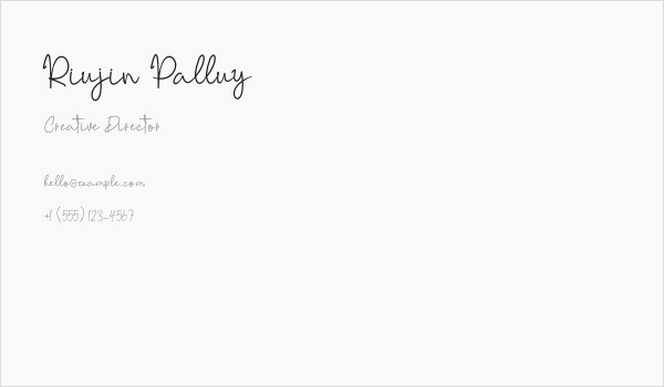 Riujin Palluy Business Card