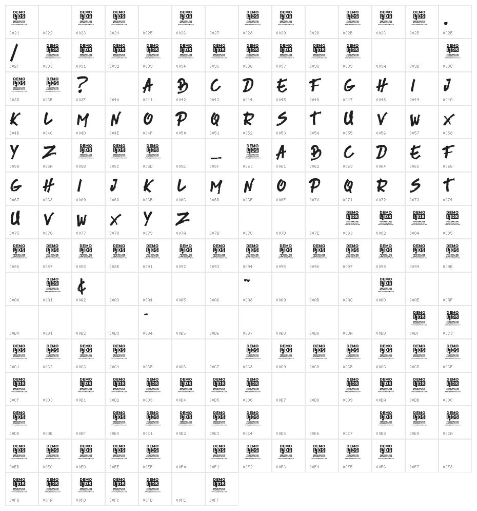 River Adventure Personal Use Brush Character Map