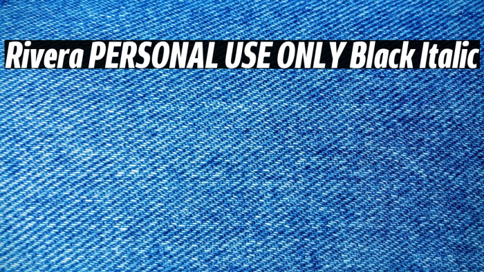 Rivera PERSONAL USE ONLY Black Italic Example 3
