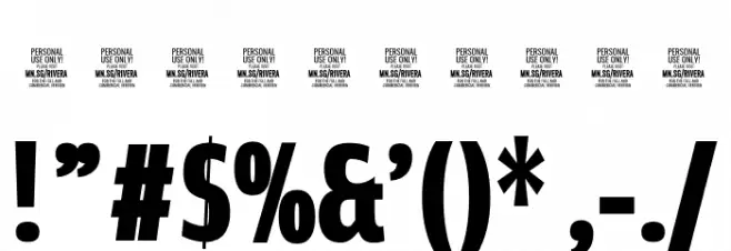Rivera PERSONAL USE ONLY Black Font OTHER CHARS
