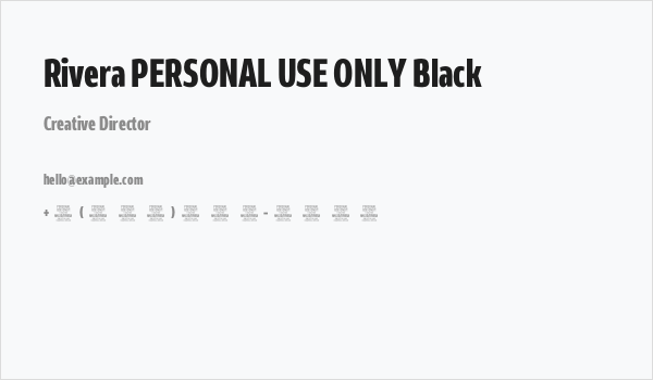 Rivera PERSONAL USE ONLY Black Business Card