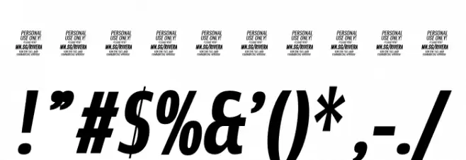 Rivera PERSONAL USE ONLY Bold Italic Font OTHER CHARS