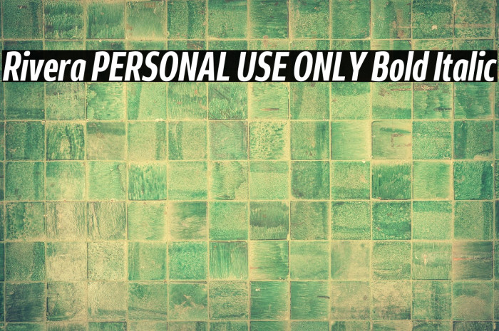 Rivera PERSONAL USE ONLY Bold Italic Example 3