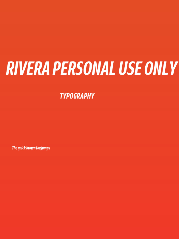 Rivera PERSONAL USE ONLY Bold Italic Poster