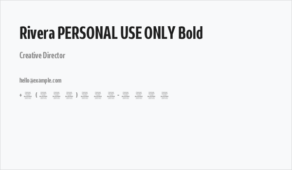 Rivera PERSONAL USE ONLY Bold Business Card