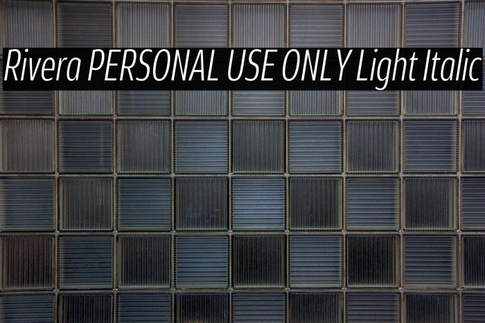 Rivera PERSONAL USE ONLY Light Italic Example 3
