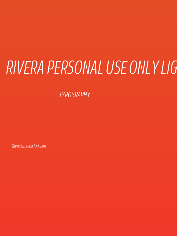 Rivera PERSONAL USE ONLY Light Italic Poster