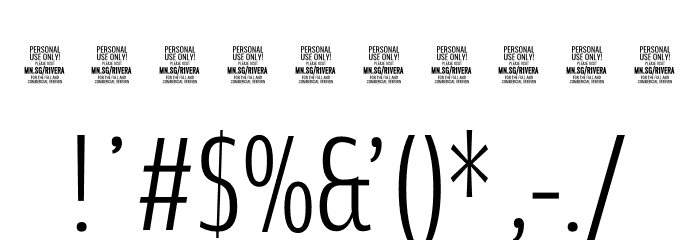 Rivera PERSONAL USE ONLY Light Font OTHER CHARS