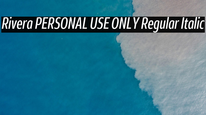 Rivera PERSONAL USE ONLY Regular Italic Example 2