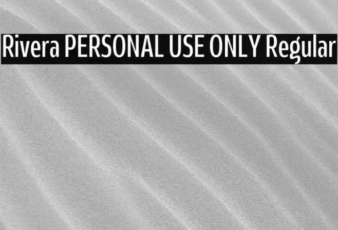 Rivera PERSONAL USE ONLY Regular Font examples