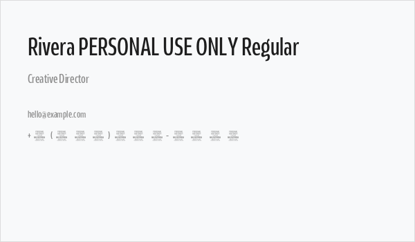 Rivera PERSONAL USE ONLY Regular Business Card