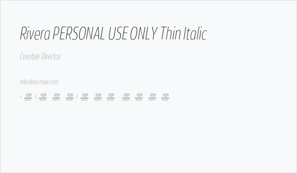 Rivera PERSONAL USE ONLY Thin Italic Business Card