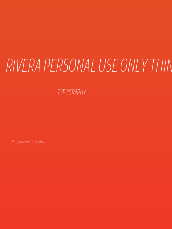 Rivera PERSONAL USE ONLY Thin Italic Poster