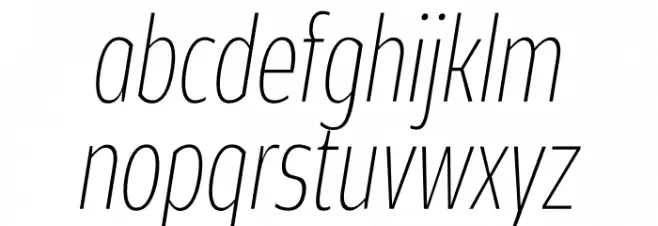 Rivera PERSONAL USE ONLY Thin Italic Font LOWERCASE