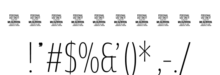 Rivera PERSONAL USE ONLY Thin Font OTHER CHARS