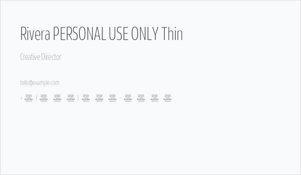 Rivera PERSONAL USE ONLY Thin Business Card