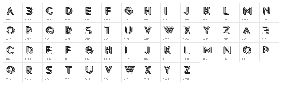 Riviera Filled Regular Character Map