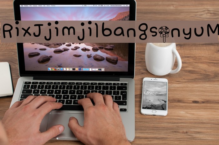 RixJjimjilbangsonyu M Font examples