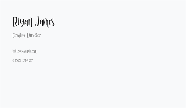 Riyan James Business Card