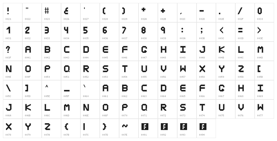 ribbon trim Regular Character Map