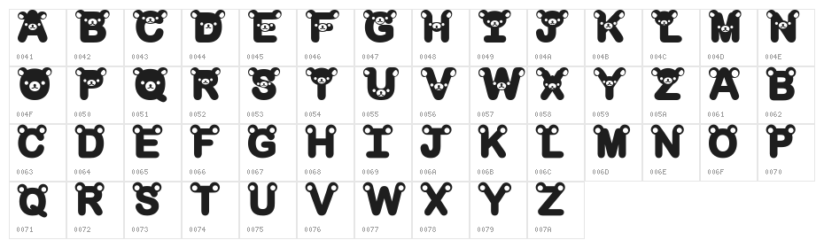 rilakkuma dingbat Bold Character Map