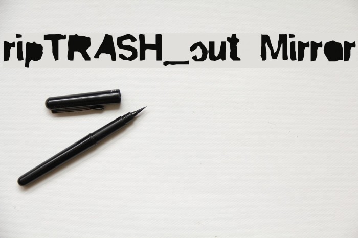 ripTRASH_cut Mirror Font examples