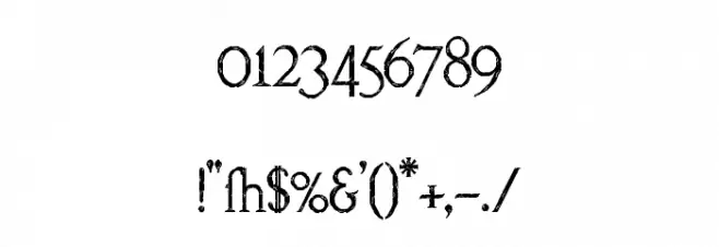 RM Almanack old Regular Font OTHER CHARS