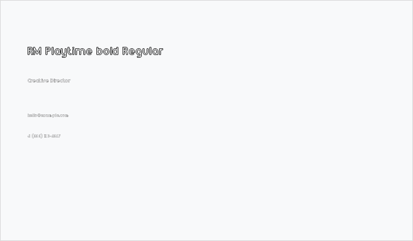 RM Playtime bold Regular Business Card