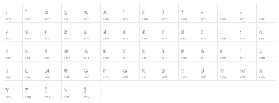 RM Playtime medium Regular Character Map