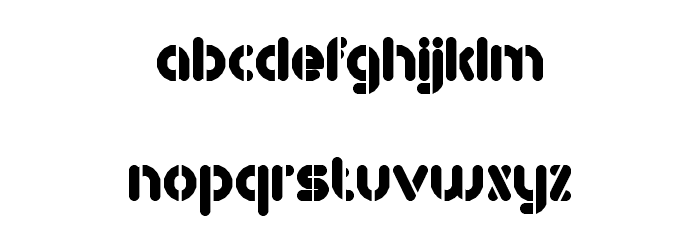 RM Playtime stencil Regular Font LOWERCASE