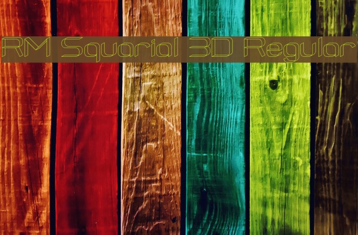 RM Squarial 3D Regular Font examples