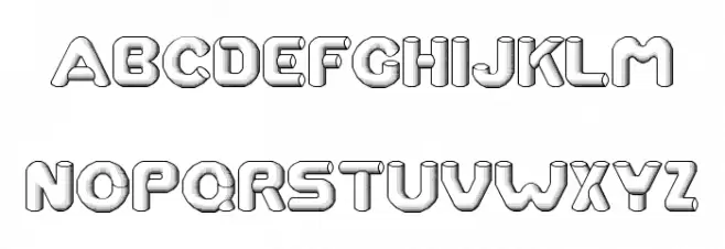 RM Tubeway chrome Regular Schriftart Groß