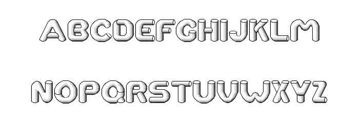 RM Tubeway chrome Regular Font LOWERCASE