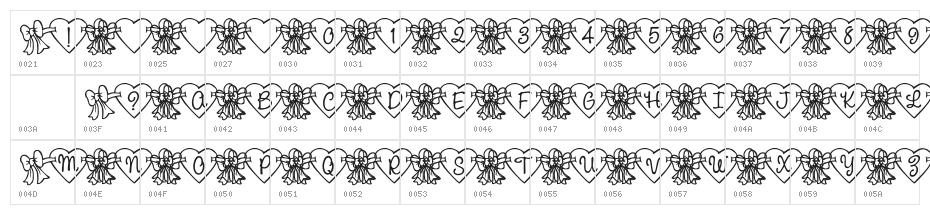 RMBowhrt Character Map